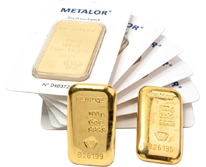 Metalor Gold minted and cast bars