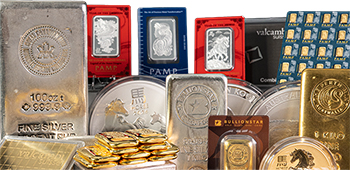 gold bars and silver coins