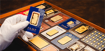 gold on tray